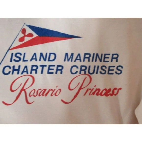 Khaki Windbreaker Terry Island Mariner Charter Cruises  Size Small Vintage - Picture 3 of 10